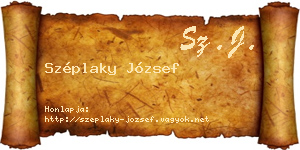 Széplaky József névjegykártya
