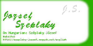 jozsef szeplaky business card